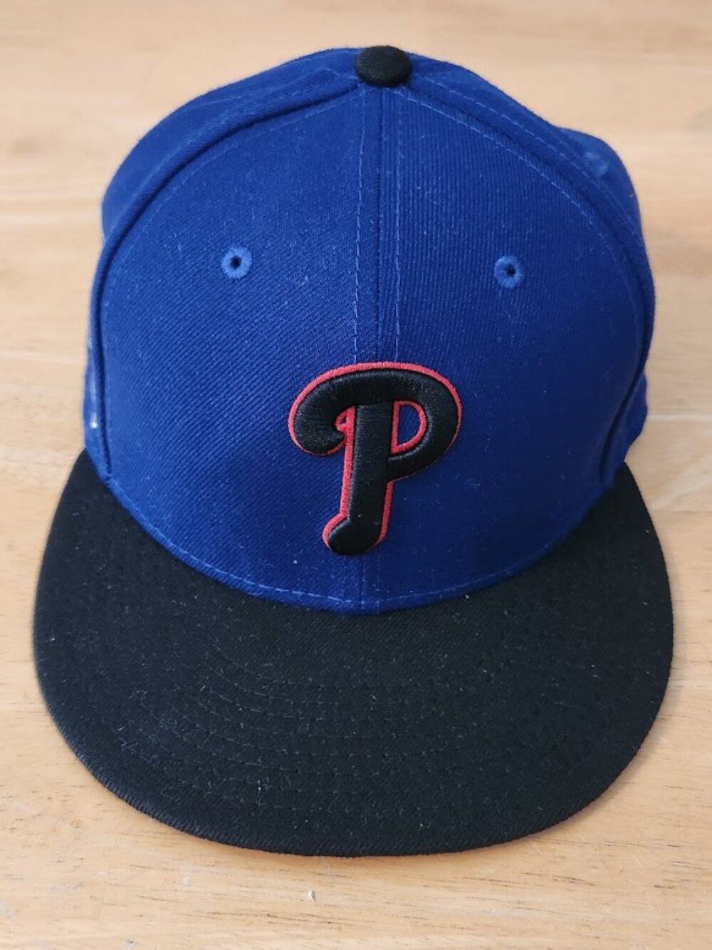 Philadelphia Phillies MLB New Era 59FIFTY Blue Black 7 1/2 Fitted Hat Black "P"